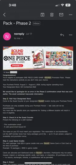 Round 1 One Piece Card Game Promotional Pack - English Presale ALL 10 packs - Image 3