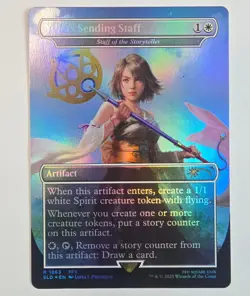 Yuna's Sending Staff - Staff of the Storyteller Rainbow Foil Secret Lair MTG LP - Image 1