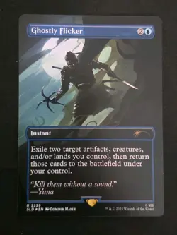 MTG Ghostly Flicker (Rainbow Foil) Secret Lair x Ghost of Tsushima 2229 NM - Image 1