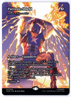 Patriotic Shield - Sword of Fire and Ice (Borderless) MAR 100 MTG Mythic NM - Image 1