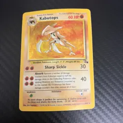 Pokemon Kabutops 9/62 Fossil Holo Rare - MP - Image 1