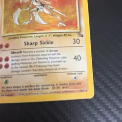 Pokemon Kabutops 9/62 Fossil Holo Rare - MP - Image 5