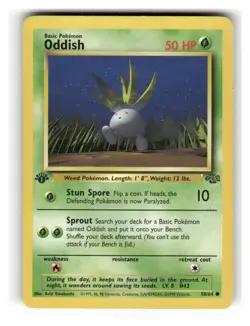 Oddish 58/64 Common Jungle Pokemon 1st Edition Lightly Played - Image 1
