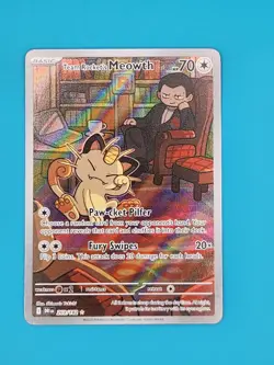 Team Rocket's Meowth 203/182 Sv10 Destined Rivals Illustration Rare Holo EN - Image 1