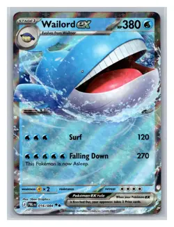 Wailord ex 016/084 Double Rare Pitch Black Pokemon Holo Near Mint - Image 1