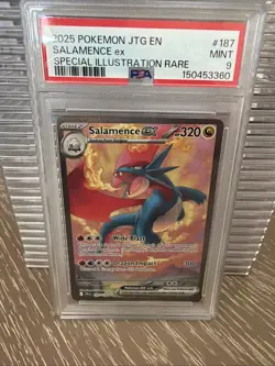 2025 Pokemon JTG EN Special Illustration Rare #187 Salamence ex PSA 9 MINT - Image 1