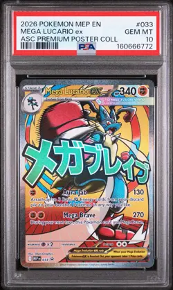 Pokemon Tcg Mega Lucario Ex Black Star Promo #033 PSA 10 GEM MT - Image 1