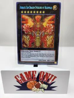 YuGiOh Hieratic Sun Dragon Overlord of Heliopolis GAOV-EN048 1st Secret Rare LP - Image 1