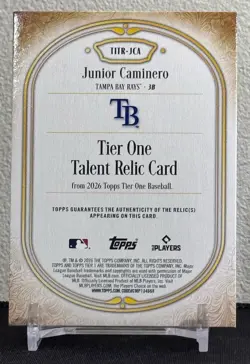 Junior Caminero 2026 Topps Tier One Talent Relic Holo Silver 7/10 #T1TR-JCA Rays - Image 2