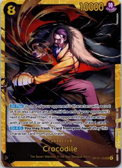 Crocodile OP14-120 Secret Rare The Azure Sea's Seven One Piece Foil Near Mint - Image 1