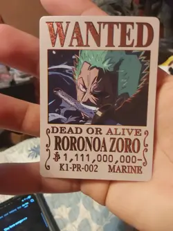 RORONA ZORO K1-PR-002 ONE PIECE WANTED Anime Collectible CCG Card - Image 1