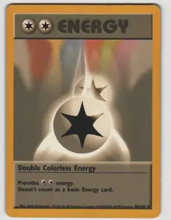 Double Colorless Energy Uncommon Base Set Unlimited 96/102 Near Mint Pokemon - Image 1