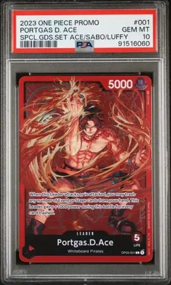 One Piece English - PSA 10 - OP03-001 Leader Special Goods Set - Portgas D. Ace - Image 1