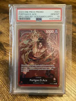 PSA 10 Portgas D. Ace OP03-001 Ace Sabo Luffy Special Goods Set One Piece Promo - Image 1