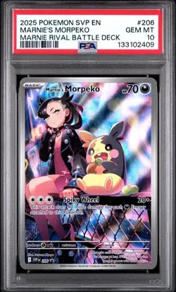 PSA 10 Marnie's Morpeko Marnie Deck Promo SVP 206 GEM MINT Graded Pokemon Card - Image 1