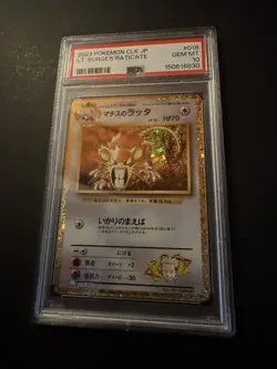 2023 POKEMON JAPANESE CLK CARD GAME #016 LT. SURGE'S RATICATE PSA 10 - Image 1