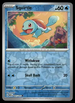 Pokemon Cards Squirtle 007/165 Reverse Holo 151 Common NM - Image 1
