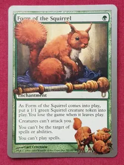 Magic The Gathering UNHINGED FORM OF THE SQUIRREL green card MTG - Image 1