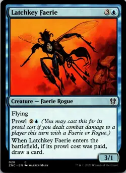 Latchkey Faerie 28 Common Commander: Zendikar Rising MTG NM - Image 1