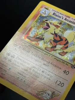 Blaine's Arcanine 1/132 Gym Challenge Unlimited Holo Pokemon Card HP - Image 3