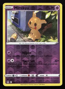 Mimikyu 080/196 Lost Origin Rare Pokemon Reverse Holo LP - Image 1