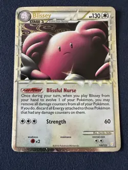 Pokemon Blissey Prime Heartgold & Soulsilver 106/123 Ultra Rare Holo Card MP - Image 1