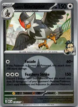 Larry's Staraptor (Energy Symbol Pattern) 170/217 Pokemon Reverse Holo NM - Image 1