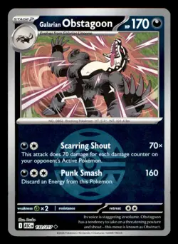 Galarian Obstagoon (Dusk Ball) 132/217 Ascended Heroes Pokemon Reverse Holo NM - Image 1
