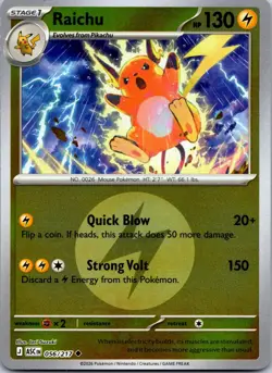 Raichu (Energy Symbol Pattern) 056/217 Ascended Heroes Pokemon Reverse Holo NM - Image 1