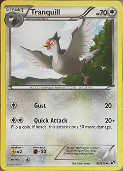 Tranquill - 85/114 - Black & White Base Pokemon 2011 - Image 1