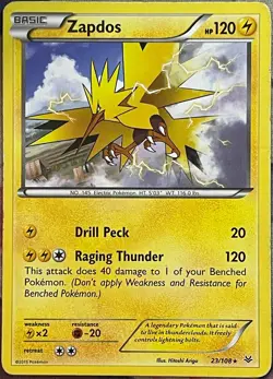 Zapdos Rare - 23/108 - XY Roaring Skies Pokemon 2015 - Image 1