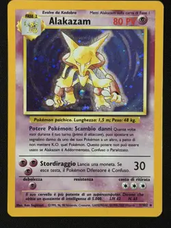 Alakazam Holo 1/102 Base Set ITA Unlimited WOTC Pokemon Vintage Originale - Image 1