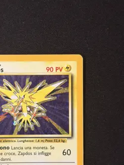 Zapdos Holo 16/102 Base Set ITA Unlimited WOTC Pokemon Vintage Originale - Image 3