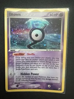 Pokemon TCG Unown G/28 Holo Rare Unseen Forces LP Vintage With Swirl! See Photos - Image 1