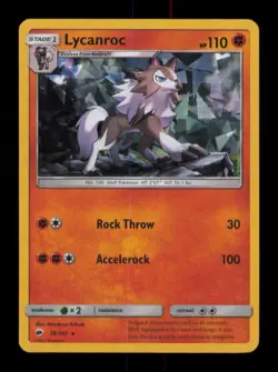 LYCANROC (CRACKED ICE HOLO) HOLO RARE 76/147 LP POKEMON - Image 1