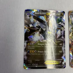 Black Kyurem + White Kyurem EX Pokemon Holo BW Boundaries Crossed 2012 - Played - Image 5
