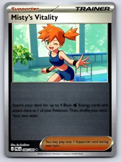 Misty's Vitality 080/084 Uncommon Pitch Black Pokemon Reverse Holo Near Mint - Image 1