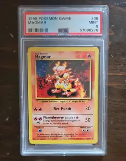 MAGMAR 1999 POKEMON BASE SET #36/102 PSA 9 - Image 1