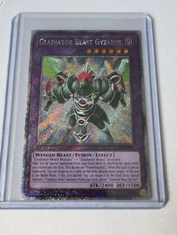 Yugioh! 1x Gladiator Beast Gyzarus RA03-EN198 Platinum Secret Rare 1st Ed - Image 1