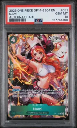 Nami Alt Art OP14-031 PSA 10 – One Piece Azure Sea's Seven - Image 1