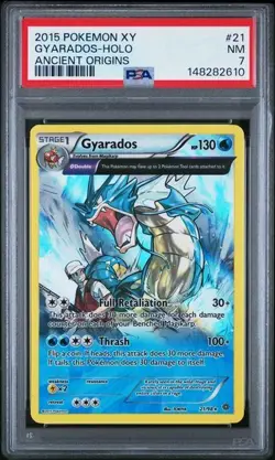 PSA 7 2015 POKEMON XY ANCIENT ORIGINS #21 GYARADOS-HOLO ANCIENT ORIGINS - Image 1