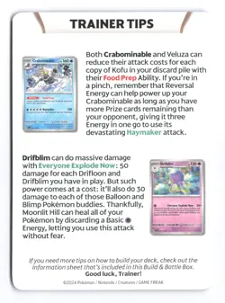 Galvantula Scarlet & Violet Stellar Crown Trainer Tips Build & Battle Insert A - Image 2