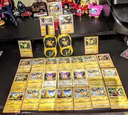 Huge 27-Card Pikachu Pokemon Lot + 2 Pikachu Walkie Talkies Bundle Pokemon Cards - Image 1