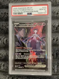 2025 Pokemon Destined Rivals DRI EN #231 Rocket's Mewtwo ex PSA 10 GEM MINT - Image 1