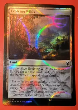MTG: *EVOLVING WILDS* RIPPLE FOIL M3C/#340/ NM / COMMON /UNPLAYED - Image 1