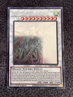 Yugioh Crystal Clear Wing Synchro Dragon LED8-EN005 Ghost Rare 1st Edition NM - Image 1