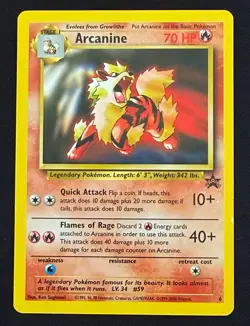 Arcanine WOTC Black Star Promo #6 Regular 70 HP Pokemon TCG English Damaged - Image 1