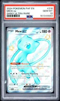 2024 POKEMON PAF EN-PALDEAN FATES SHINY ULTRA RARE #216 MEW EX PSA 10 - Image 1