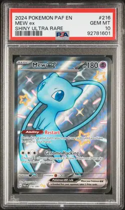 2024 POKEMON PAF EN-PALDEAN FATES SHINY ULTRA RARE #216 MEW EX PSA 10 - Image 1
