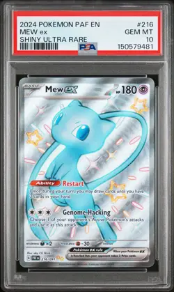 2024 POKEMON PAF EN-PALDEAN FATES SHINY ULTRA RARE #216 MEW EX PSA 10 - Image 1